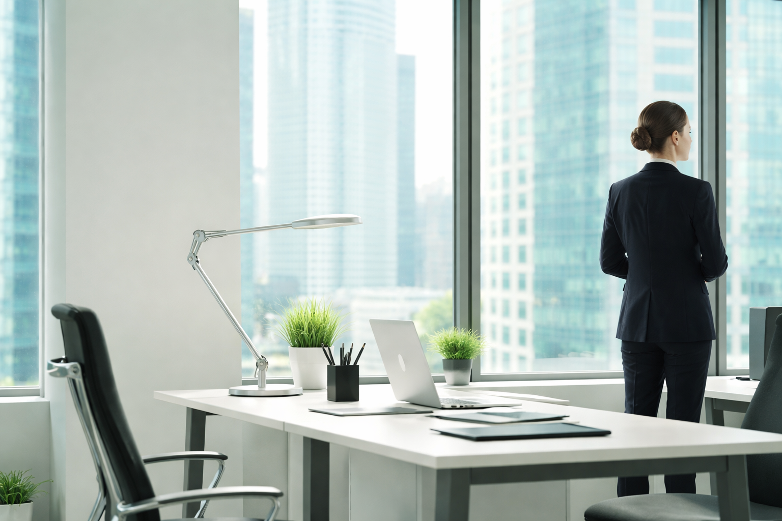 Modern office workspace showcasing flexible cost structure with strategic outsourcing