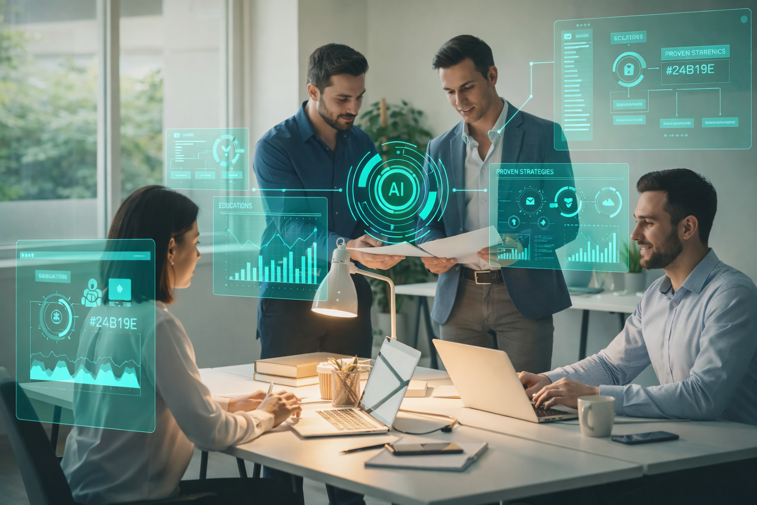 Business team leveraging proven expertise and tested solutions through strategic partnership