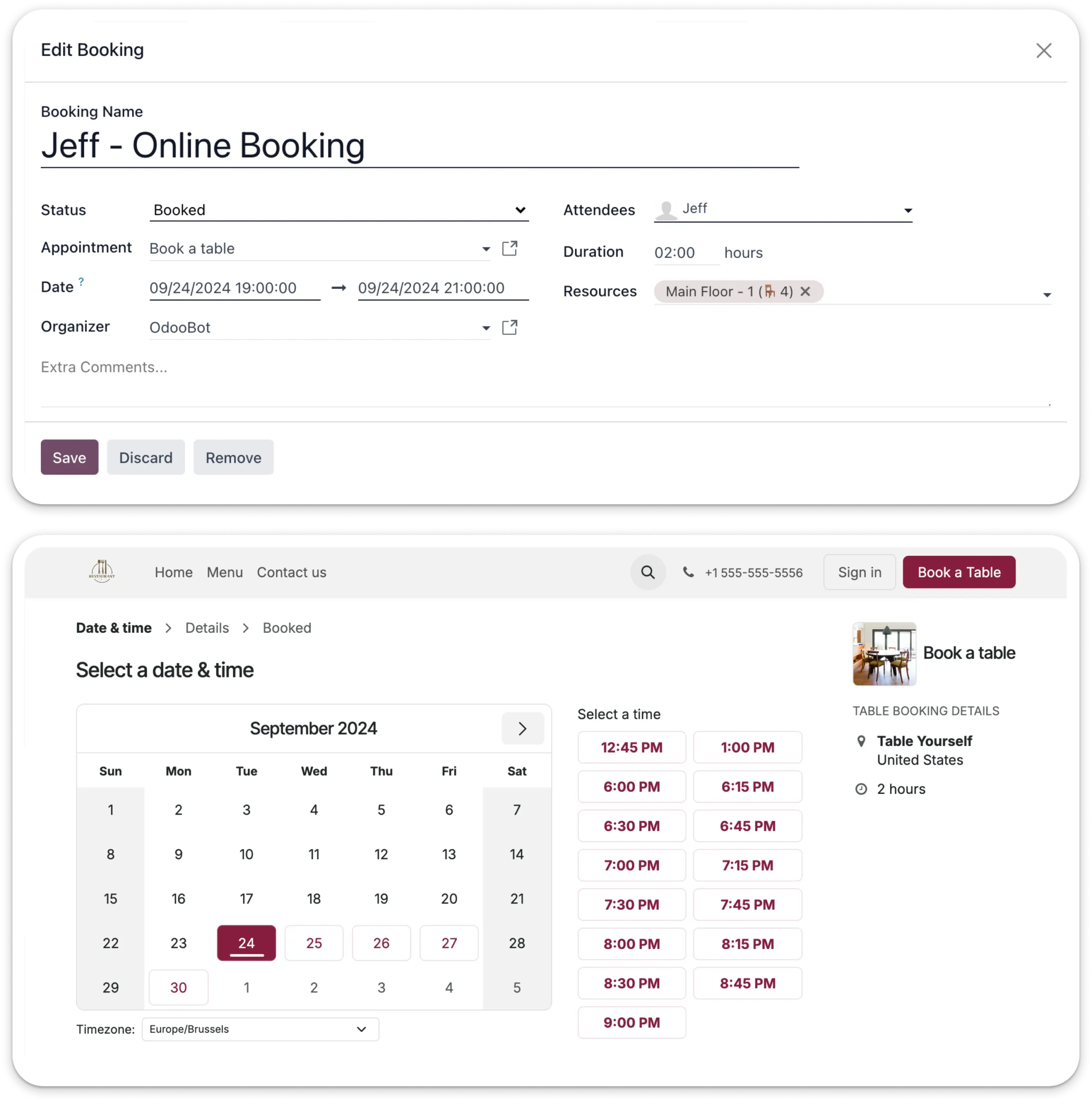 Online-table-reservations